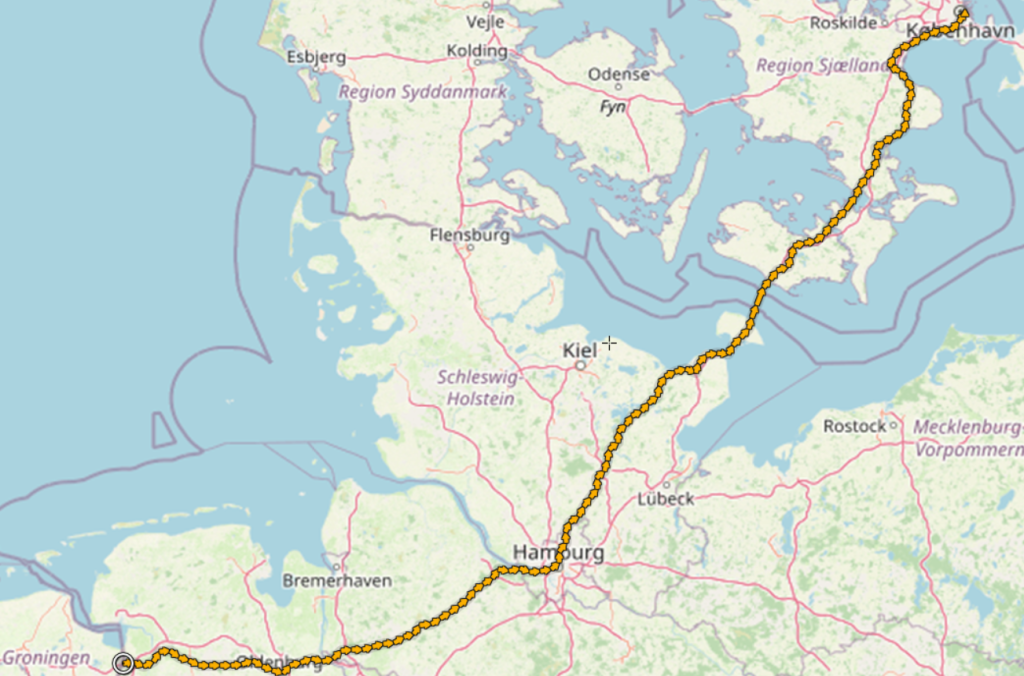 Fietsroute TROE 2026 van Bad Nieuweschans naar Kopenhagen